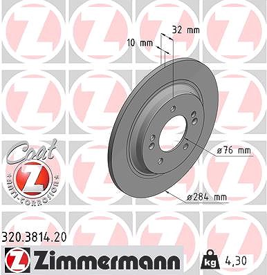 Zimmermann Bremsscheibe [Hersteller-Nr. 320.3814.20] für Hyundai, Kia von Zimmermann