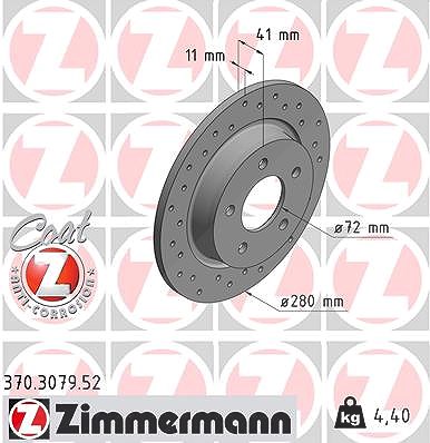 Zimmermann 1x Bremsscheibe [Hersteller-Nr. 370.3079.52] für Mazda von Zimmermann