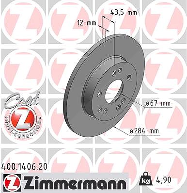 Zimmermann Bremsscheibe [Hersteller-Nr. 400.1406.20] für Mercedes-Benz von Zimmermann