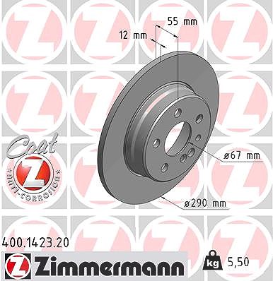 Zimmermann Bremsscheibe [Hersteller-Nr. 400.1423.20] für Mercedes-Benz von Zimmermann