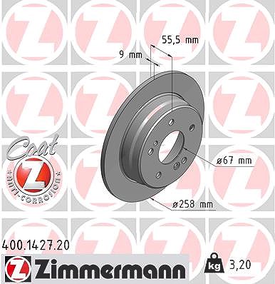 Zimmermann Bremsscheibe [Hersteller-Nr. 400.1427.20] für Mercedes-Benz von Zimmermann