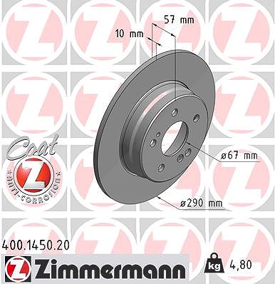 Zimmermann Bremsscheibe [Hersteller-Nr. 400.1450.20] für Mercedes-Benz von Zimmermann