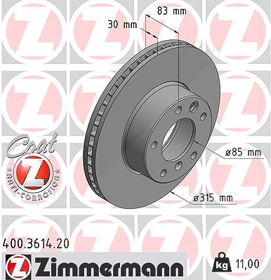 Zimmermann Bremsscheibe [Hersteller-Nr. 400.3614.20] für Mercedes-Benz, Puch von Zimmermann