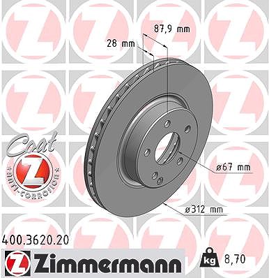 Zimmermann Bremsscheibe [Hersteller-Nr. 400.3620.20] für Mercedes-Benz von Zimmermann