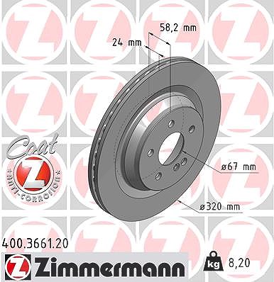 Zimmermann Bremsscheibe [Hersteller-Nr. 400.3661.20] für Mercedes-Benz von Zimmermann