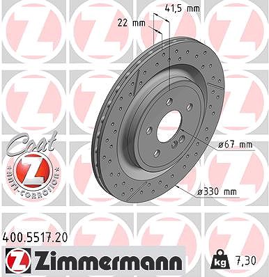 Zimmermann Bremsscheibe [Hersteller-Nr. 400.5517.20] für Mercedes-Benz von Zimmermann