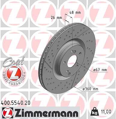 Zimmermann Bremsscheibe [Hersteller-Nr. 400.5540.20] für Mercedes-Benz von Zimmermann