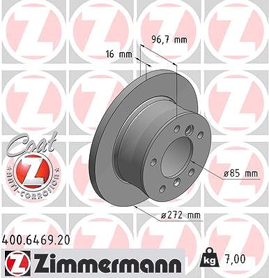 Zimmermann Bremsscheibe [Hersteller-Nr. 400.6469.20] für Mercedes-Benz, Puch, VW von Zimmermann