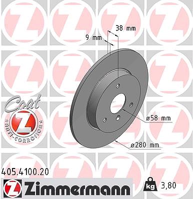 Zimmermann Bremsscheibe [Hersteller-Nr. 405.4100.20] für Smart von Zimmermann