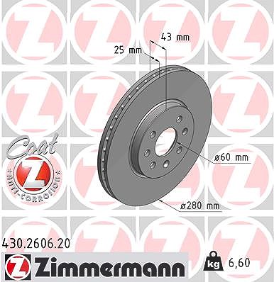 Zimmermann Bremsscheibe [Hersteller-Nr. 430.2606.20] für Opel von Zimmermann