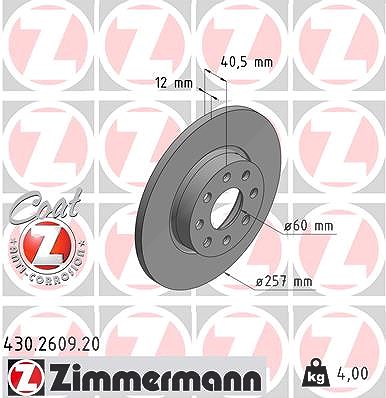Zimmermann Bremsscheibe [Hersteller-Nr. 430.2609.20] für Fiat, Opel von Zimmermann