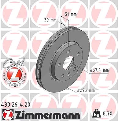Zimmermann Bremsscheibe [Hersteller-Nr. 430.2614.20] für Chevrolet, Opel, Saab von Zimmermann