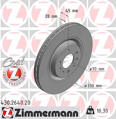Zimmermann Bremsscheibe [Hersteller-Nr. 430.2640.20] für Opel, Vauxhall von Zimmermann