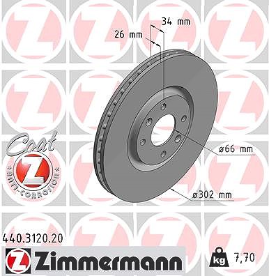 Zimmermann Bremsscheibe [Hersteller-Nr. 440.3120.20] für Citroën, Ds, Peugeot von Zimmermann