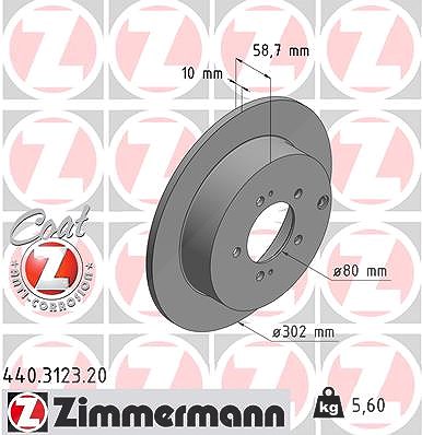 Zimmermann Bremsscheibe [Hersteller-Nr. 440.3123.20] für Citroën, Mitsubishi, Peugeot von Zimmermann
