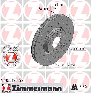 Zimmermann Bremsscheibe [Hersteller-Nr. 440.3128.52] für Citroën, Ds, Opel, Peugeot von Zimmermann