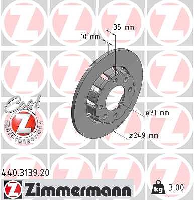 Zimmermann Bremsscheibe [Hersteller-Nr. 440.3139.20] für Citroën, Opel, Peugeot von Zimmermann