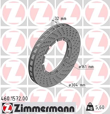 Zimmermann Bremsscheibe [Hersteller-Nr. 460.1572.00] für Porsche von Zimmermann