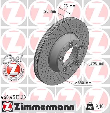 Zimmermann Bremsscheibe [Hersteller-Nr. 460.4513.20] für Porsche von Zimmermann