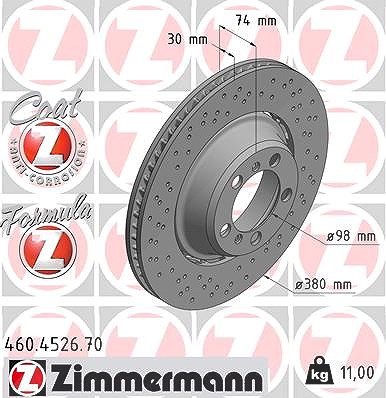 Zimmermann Bremsscheibe [Hersteller-Nr. 460.4526.70] für Porsche von Zimmermann