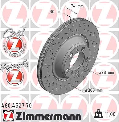 Zimmermann Bremsscheibe [Hersteller-Nr. 460.4527.70] für Porsche von Zimmermann