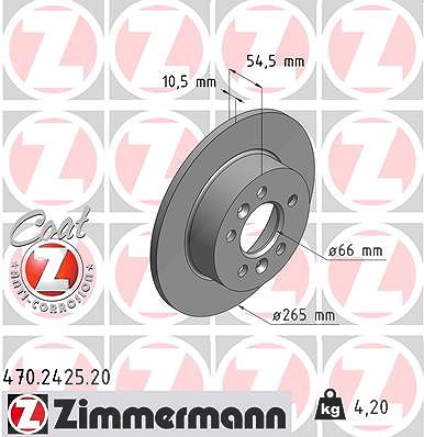Zimmermann Bremsscheibe [Hersteller-Nr. 470.2425.20] für Renault von Zimmermann