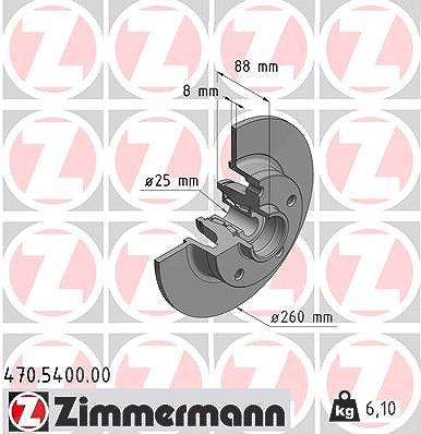 Zimmermann Bremsscheibe [Hersteller-Nr. 470.5400.00] für Renault von Zimmermann