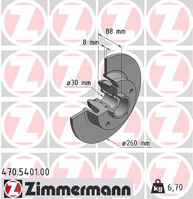 Zimmermann Bremsscheibe [Hersteller-Nr. 470.5401.00] für Renault von Zimmermann
