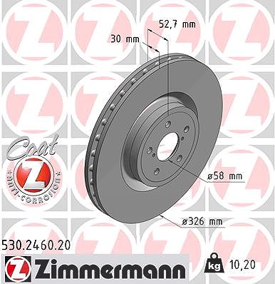 Zimmermann Bremsscheibe [Hersteller-Nr. 530.2460.20] für Subaru von Zimmermann