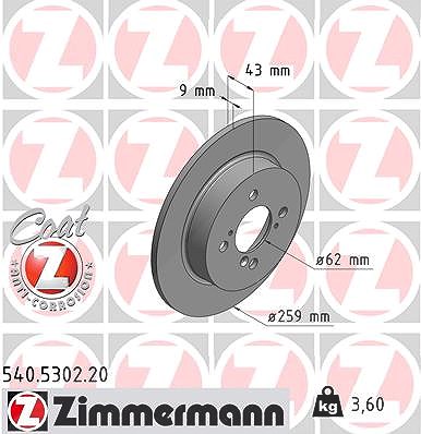 Zimmermann Bremsscheibe [Hersteller-Nr. 540.5302.20] für Suzuki von Zimmermann