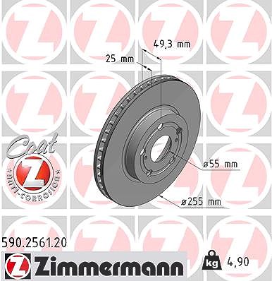 Zimmermann Bremsscheibe [Hersteller-Nr. 590.2561.20] für Toyota von Zimmermann