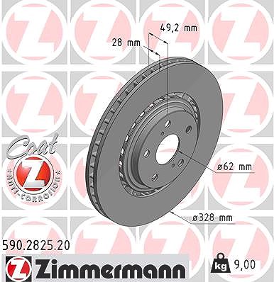 Zimmermann Bremsscheibe [Hersteller-Nr. 590.2825.20] für Lexus, Toyota von Zimmermann