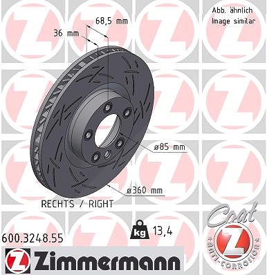 Zimmermann Bremsscheibe [Hersteller-Nr. 600.3248.55] für Porsche, VW von Zimmermann