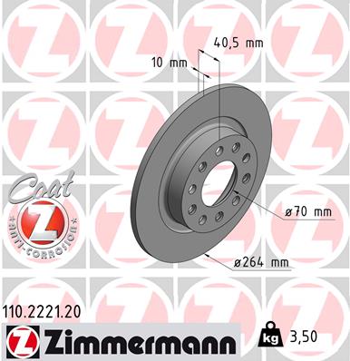 Bremsscheibe Hinterachse Zimmermann 110.2221.20 von Zimmermann
