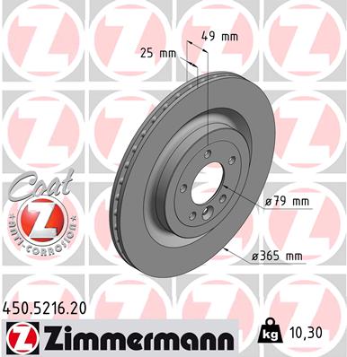 Bremsscheibe Hinterachse Zimmermann 450.5216.20 von Zimmermann