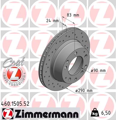 Bremsscheibe Hinterachse Zimmermann 460.1505.52 von Zimmermann