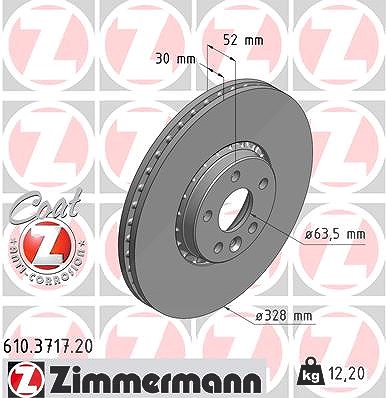 Zimmermann Bremsscheibe Vorderachse Belüftet [Hersteller-Nr. 610.3717.20] für Volvo von Zimmermann