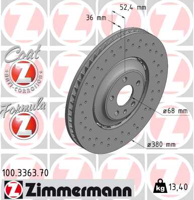 Bremsscheibe Vorderachse Zimmermann 100.3363.70 Bremsscheibe Vorderachse Zimmermann 100.3363.70 von Zimmermann