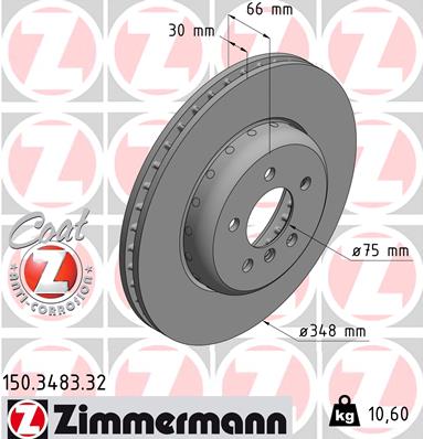 Bremsscheibe Vorderachse Zimmermann 150.3483.32 Bremsscheibe Vorderachse Zimmermann 150.3483.32 von Zimmermann
