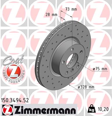 Bremsscheibe Vorderachse Zimmermann 150.3494.52 von Zimmermann