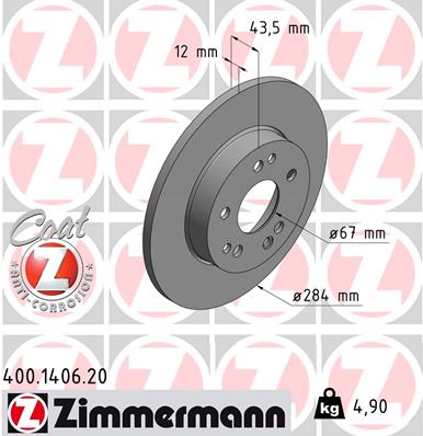 Bremsscheibe Vorderachse Zimmermann 400.1406.20 Bremsscheibe Vorderachse Zimmermann 400.1406.20 von Zimmermann