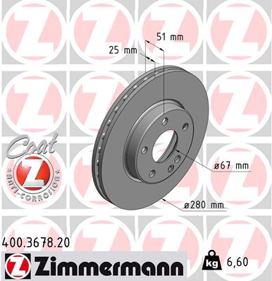 Bremsscheibe Vorderachse Zimmermann 400.3678.20 Bremsscheibe Vorderachse Zimmermann 400.3678.20 von Zimmermann