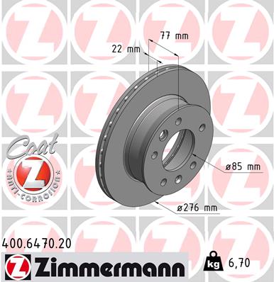 Bremsscheibe Vorderachse Zimmermann 400.6470.20 Bremsscheibe Vorderachse Zimmermann 400.6470.20 von Zimmermann