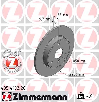 Bremsscheibe Vorderachse Zimmermann 405.4102.20 von Zimmermann