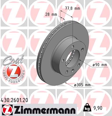 Bremsscheibe Vorderachse Zimmermann 430.2601.20 von Zimmermann