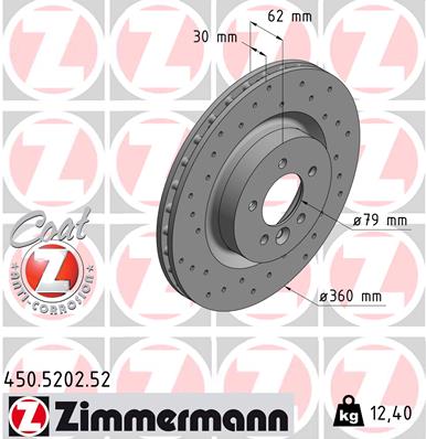 Bremsscheibe Vorderachse Zimmermann 450.5202.52 Bremsscheibe Vorderachse Zimmermann 450.5202.52 von Zimmermann