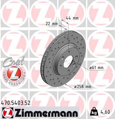 Bremsscheibe Vorderachse Zimmermann 470.5403.52 von Zimmermann