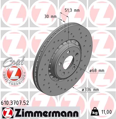 Bremsscheibe Vorderachse Zimmermann 610.3707.52 von Zimmermann