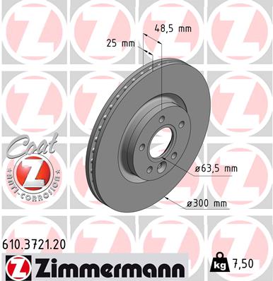 Bremsscheibe Vorderachse Zimmermann 610.3721.20 Bremsscheibe Vorderachse Zimmermann 610.3721.20 von Zimmermann