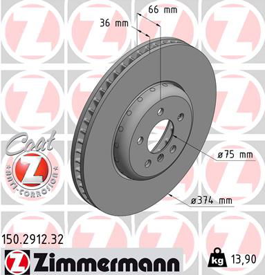 Bremsscheibe Vorderachse links Zimmermann 150.2912.32 von Zimmermann